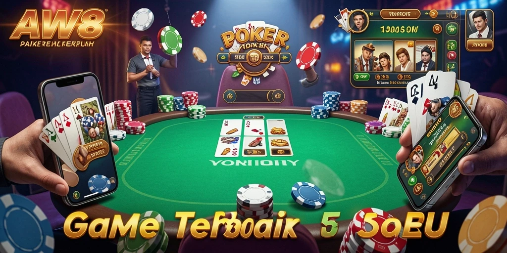 Screenshot gameplay poker yang seru dan menegangkan di AW8.