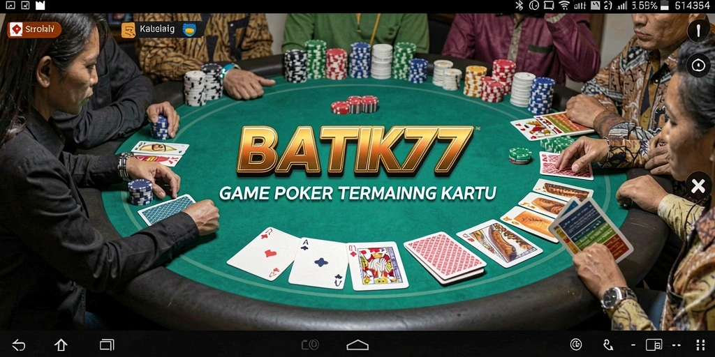 Screenshot gameplay BATIK77 menampilkan suasana poker yang mendebarkan.