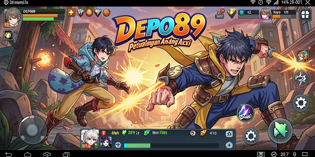 Tampilan gameplay seru dari DEPO89 dengan karakter Anime yang dinamis.