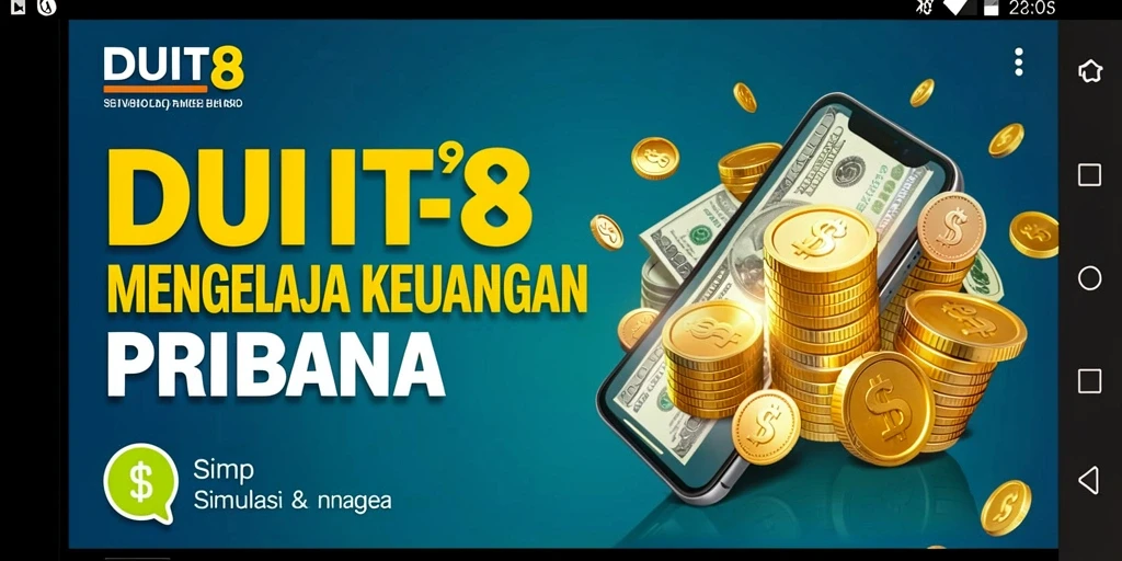 Tangkapan layar DUIT8 menampilkan simulasi keuangan yang menarik dan interaktif.