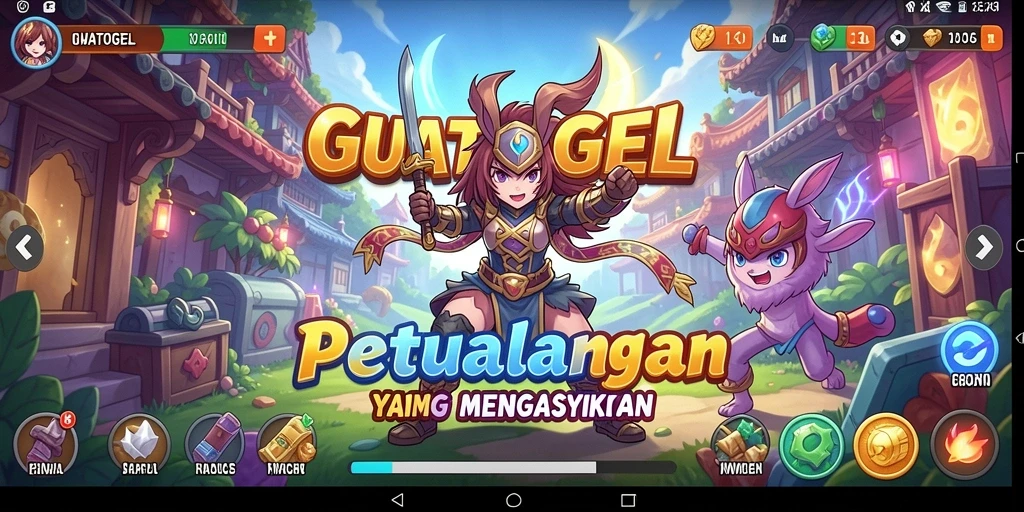 Screenshot gameplay GUATOGEL menampilkan karakter dan petualangan seru.