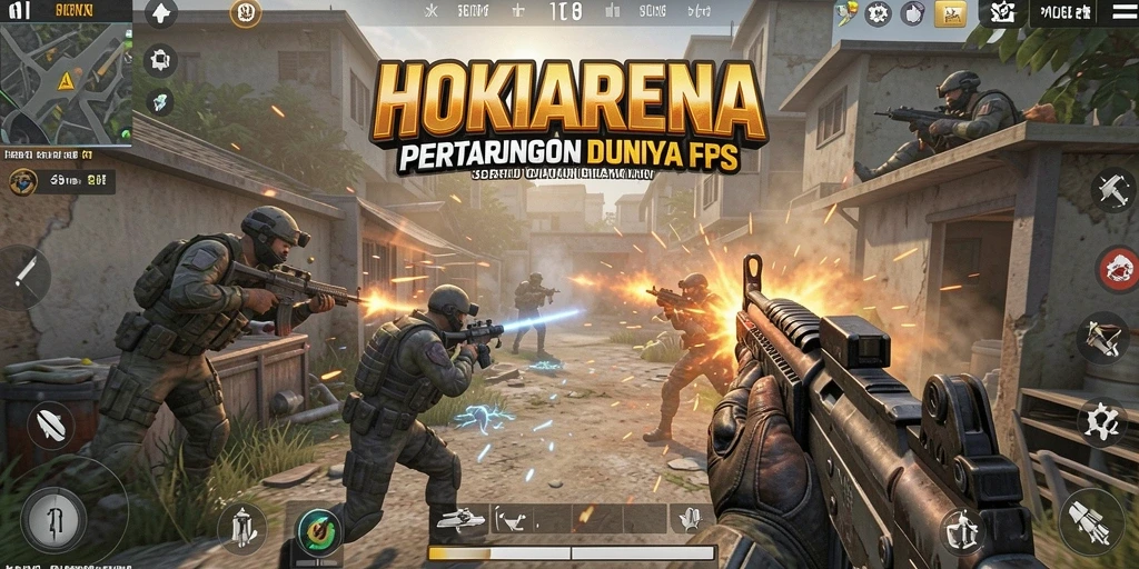Screenshot menunjukkan aksi seru dalam pertarungan FPS.