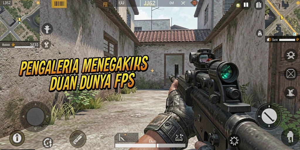 Screenshot utama JJ62 menampilkan aksi gameplay FPS yang mendebarkan.