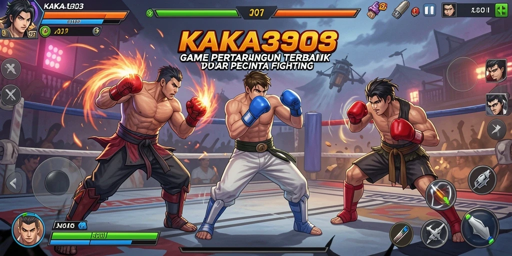 Tampilan gameplay seru KAKA303 dengan karakter bertarung.