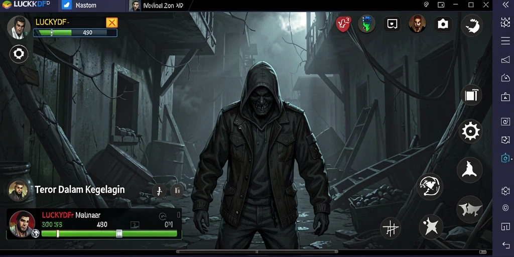 Tampilan gameplay horor yang intens di LUCKYDF.