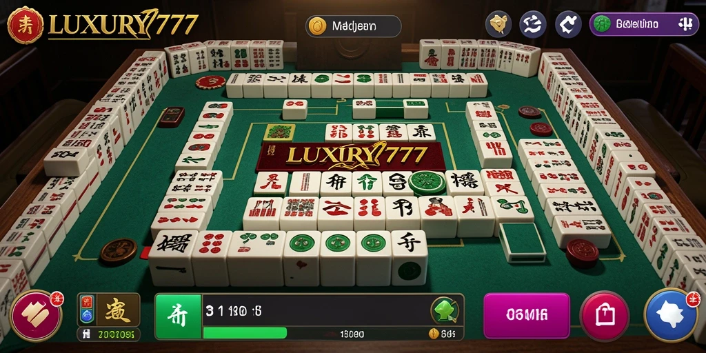 Tampilan menarik dari gameplay Mahjong di LUXURY777.