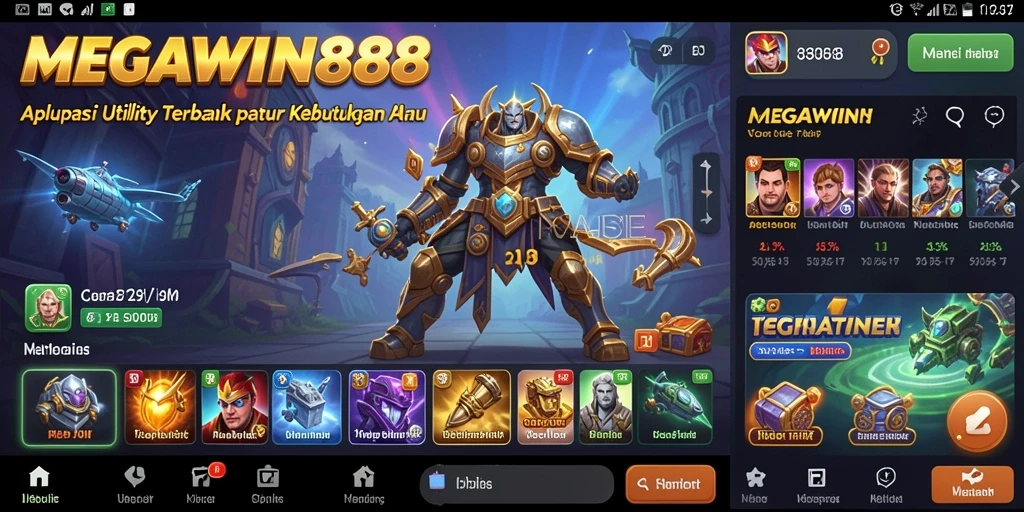Tangkapan layar MEGAWIN888 dengan antarmuka yang sederhana dan intuitif.