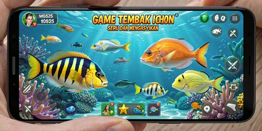 Tampilan menarik dari gameplay Tembak Ikan MG525.