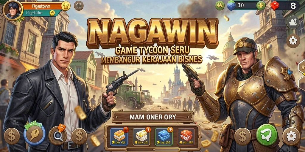Tampilan gameplay NAGAWIN yang penuh warna dan interaktif.