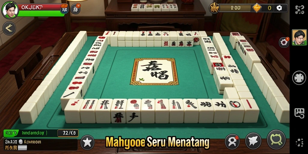 Gameplay menantang dan mendebarkan dari OKJKT Mahjong.