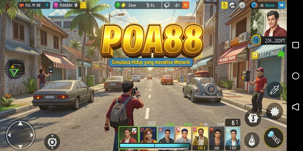 Screenshot menampilkan gameplay menarik dari POA88 dengan karakter dalam lingkungan simulasi.