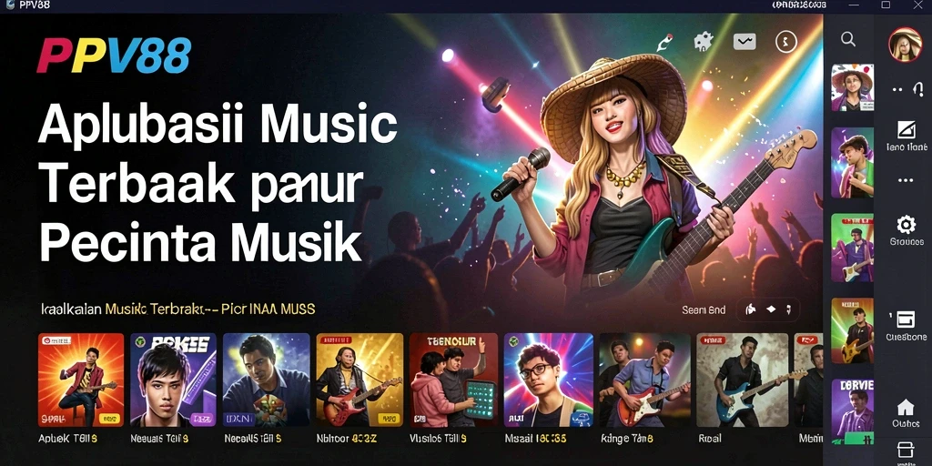 Tampilan utama PPV88 menampilkan antarmuka permainan musik yang menyenangkan.