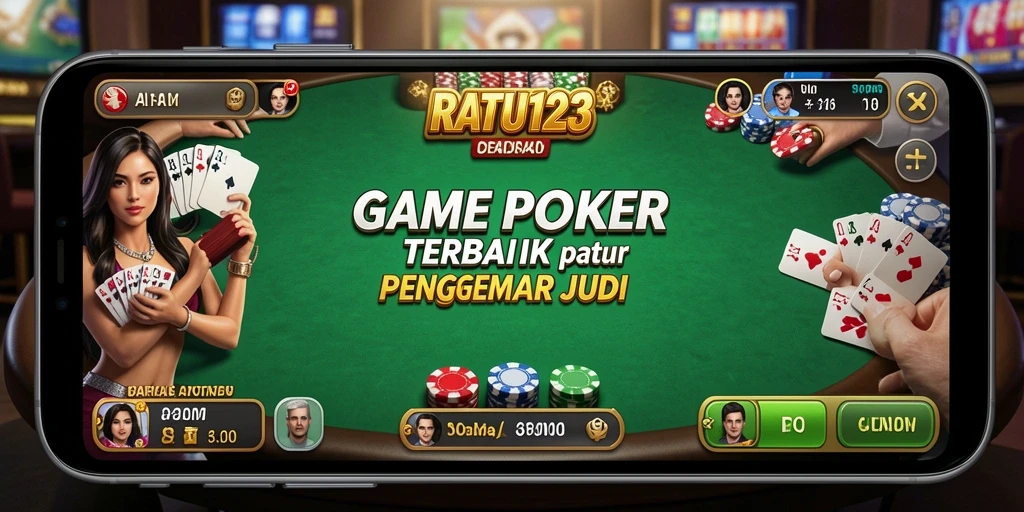 Tampilan gameplay menarik dari RATU123 yang menghadirkan suasana Poker yang seru.