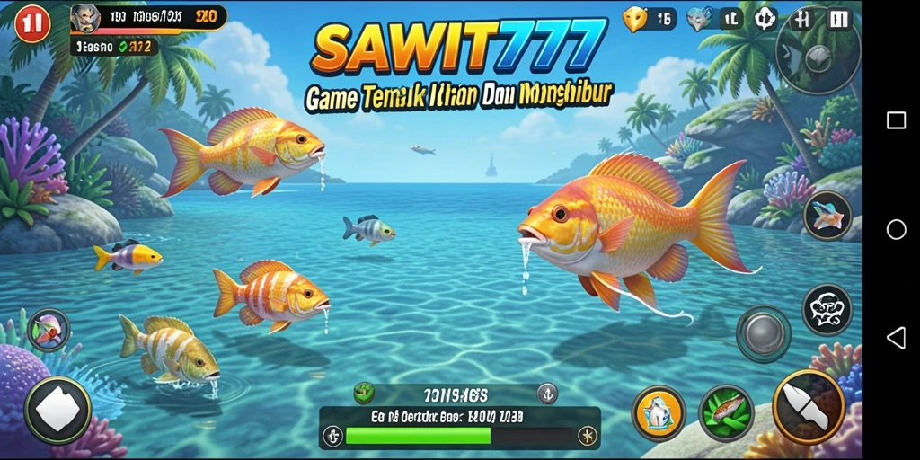 Tampilan gameplay seru menangkap ikan di SAWIT777.
