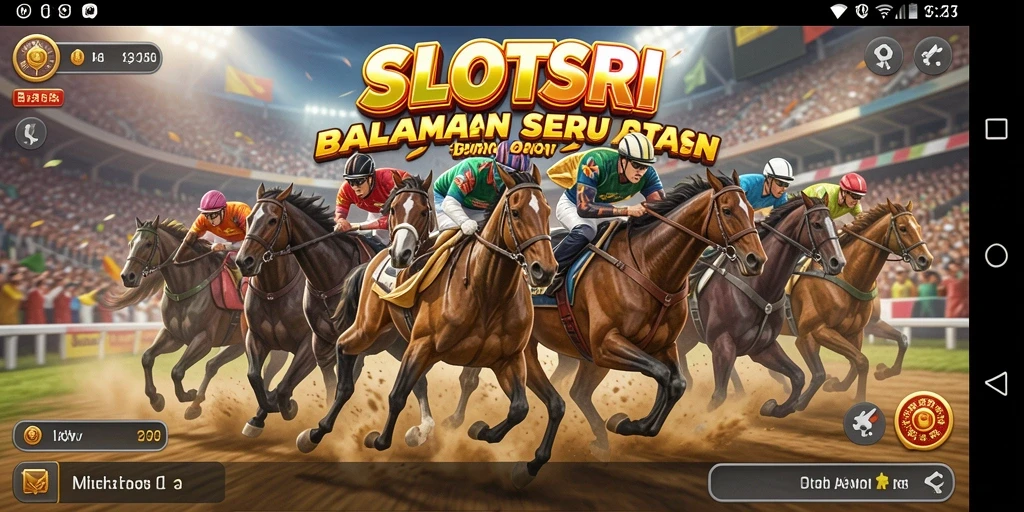 Gameplay SLOTSRI menampilkan balapan menegangkan dengan mobil-mobil cepat.