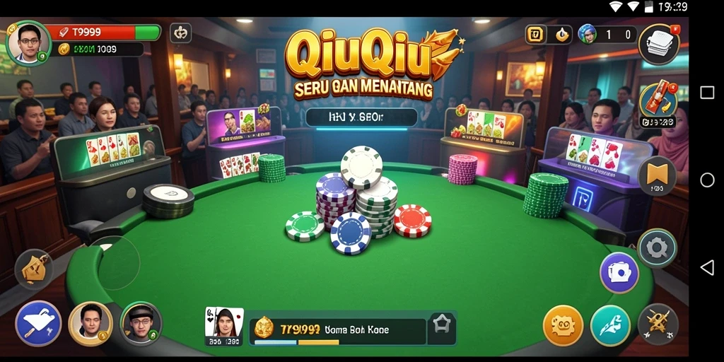 Tampilan gameplay menegangkan dalam T9999 yang penuh warna.