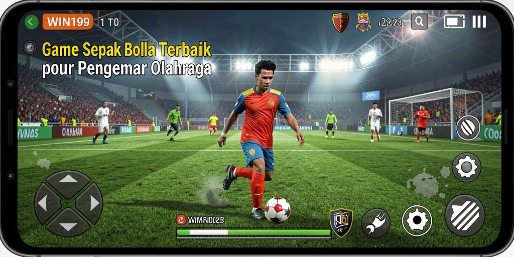 Tampilan gameplay seru di WIN199 dengan aksi sepak bola yang mendebarkan.